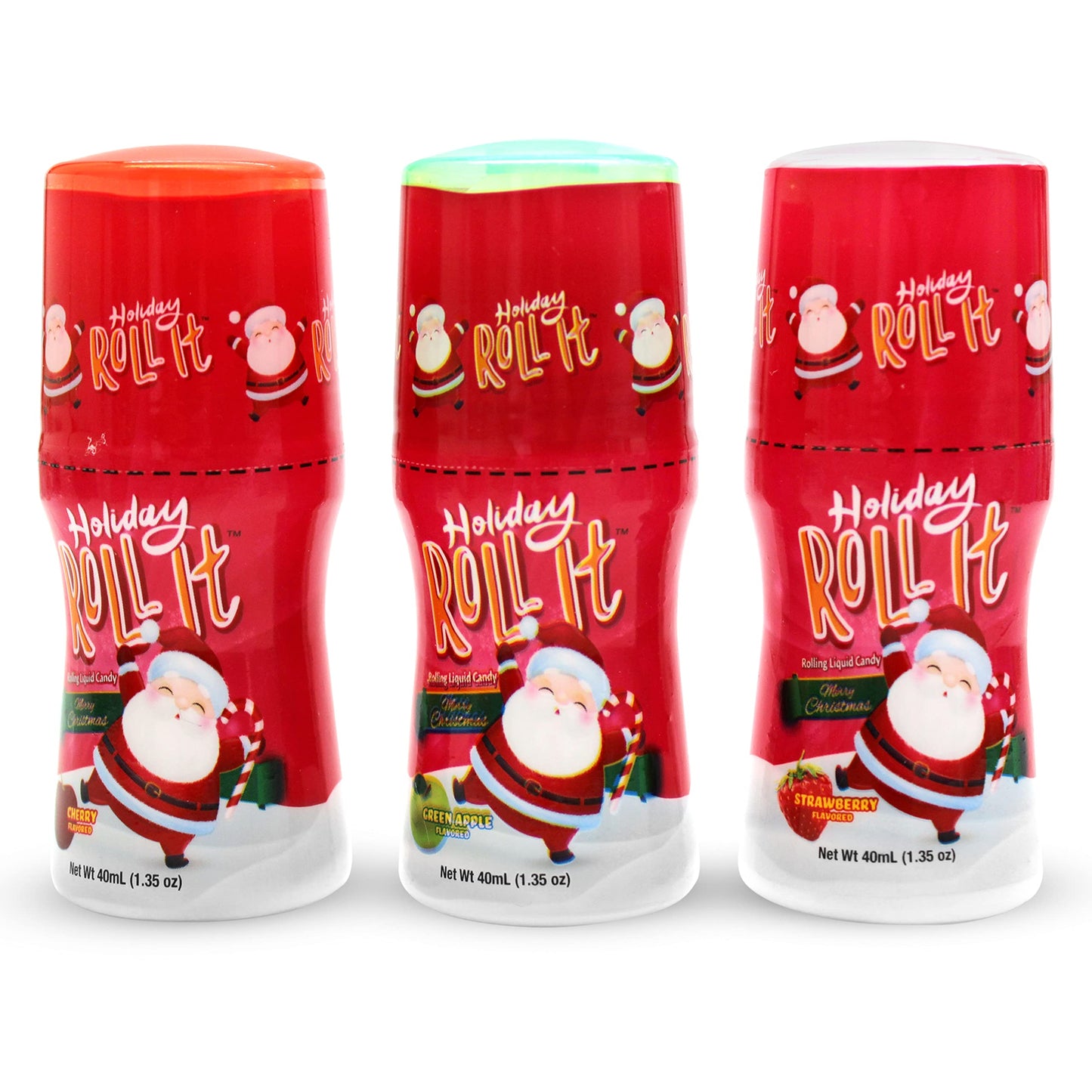 3 Pack | Slime Sour Roller Licker Candy - Assorted, Cherry, Green Apple, Strawberry - Holiday Slime Roll It Licker Candy, Perfec