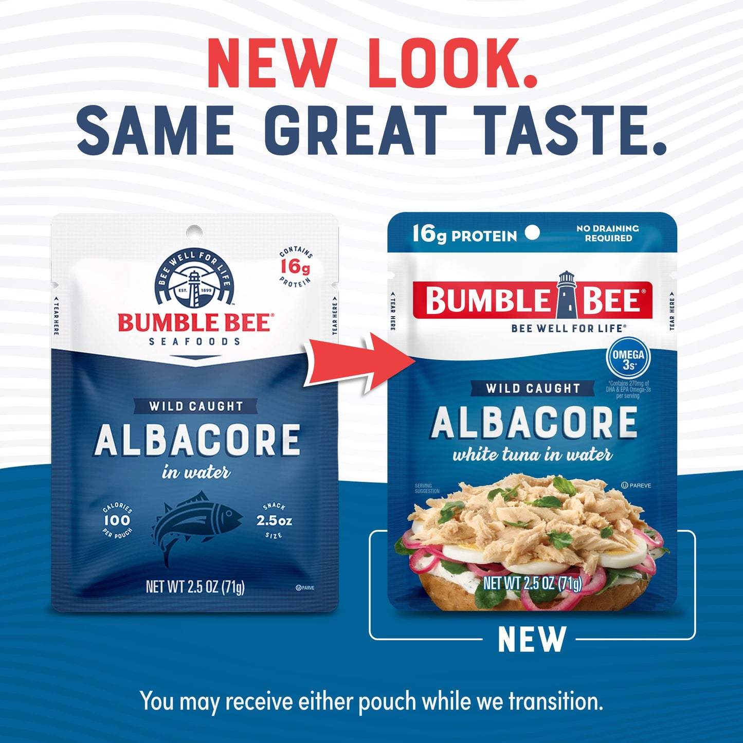 Bumble Bee Premium Albacore Tuna In Water, Tuna Fish, High Protein Food, Keto Food And Snacks, Gluten Free Food, High Protein Snacks, Canned Food, Bulk Tuna, 2.5 Ounce Pouches (Pack Of 12)