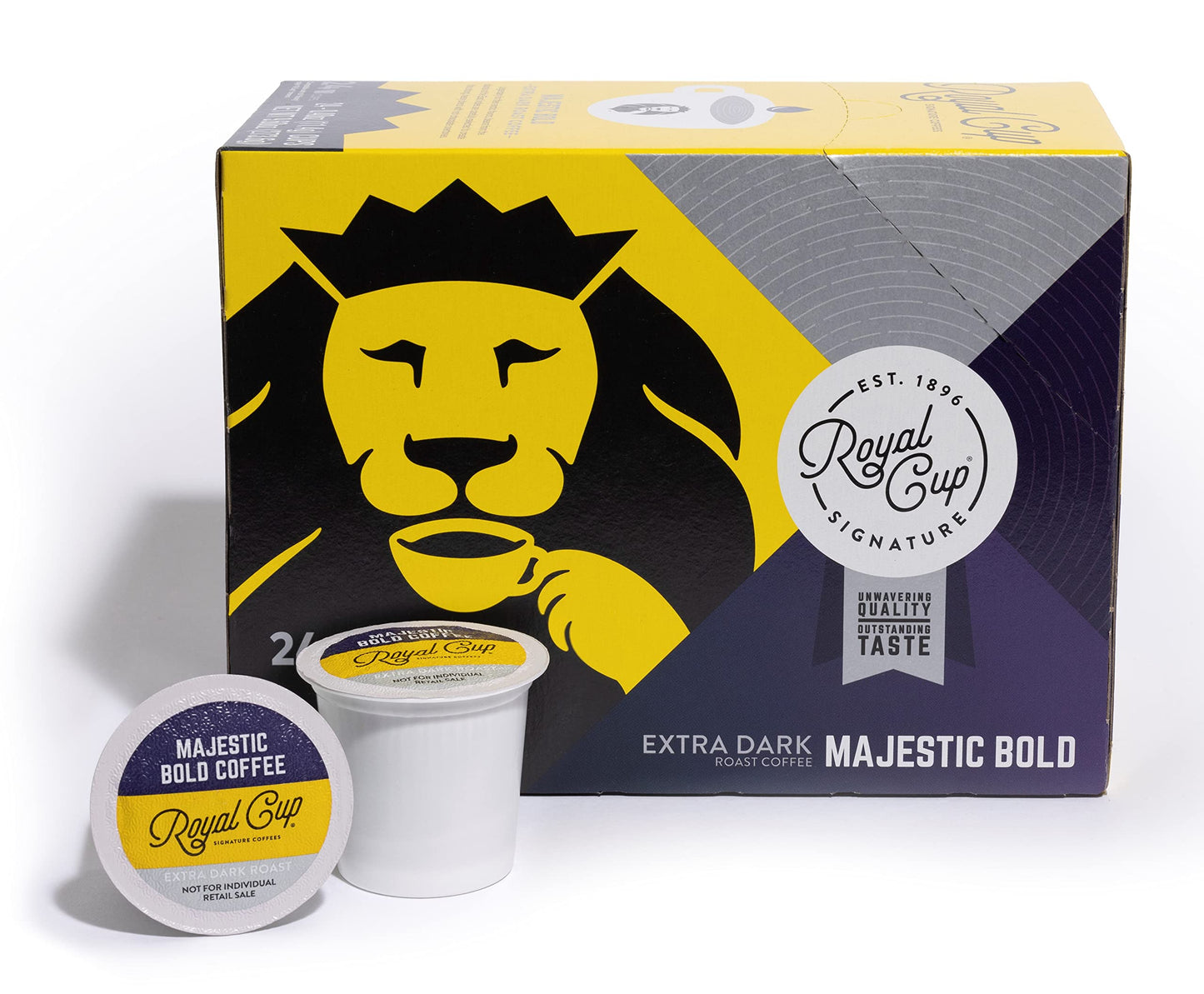 ROYAL CUP SIGNATURE Coffee - Majestic Bold Extra Dark Roast Capsules - 24 Count