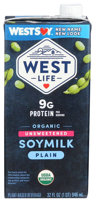 West Life Organic Unsweetened Soy Milk, 32 Fl Oz