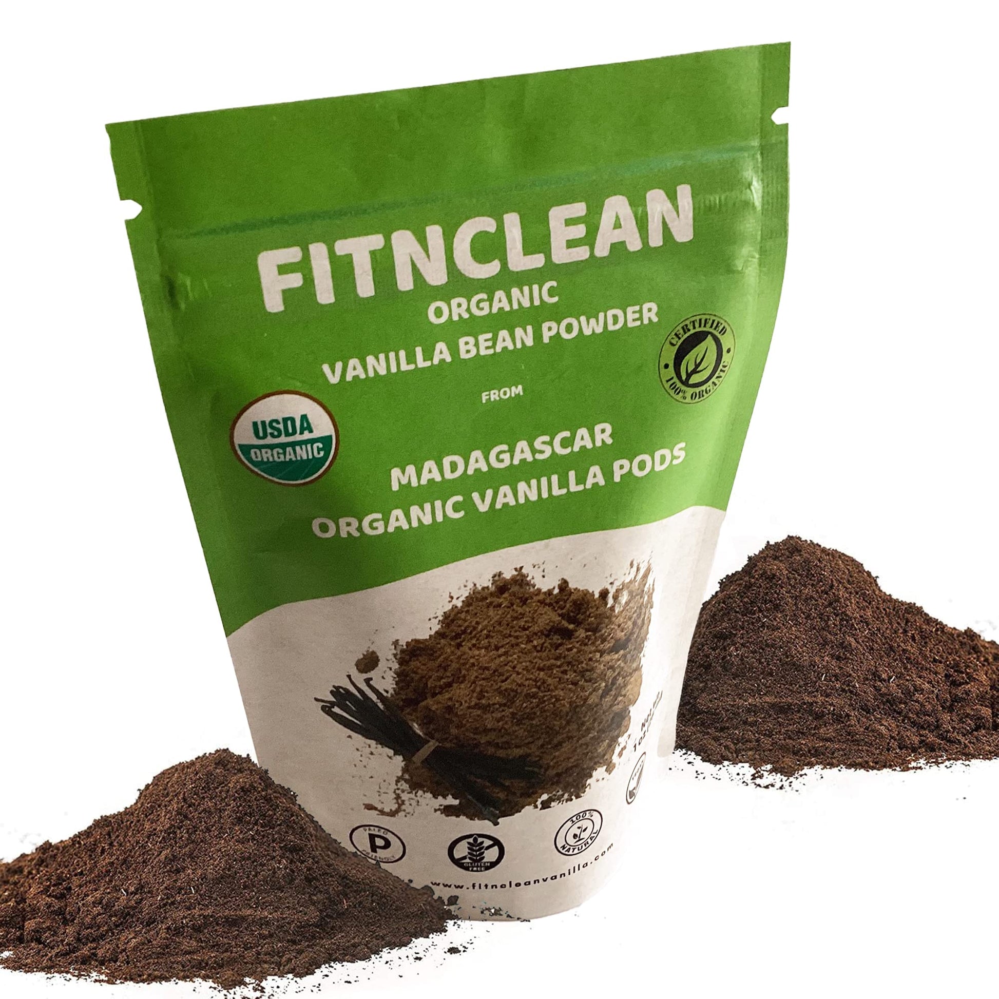 1Oz Organic Madagascar Vanilla Bean Powder. Certified Usda Organic. Ground Whole Gourmet Pods By Fitnclean Vanilla| Raw Natural Pure Unsweetened No Additives Non-Gmo