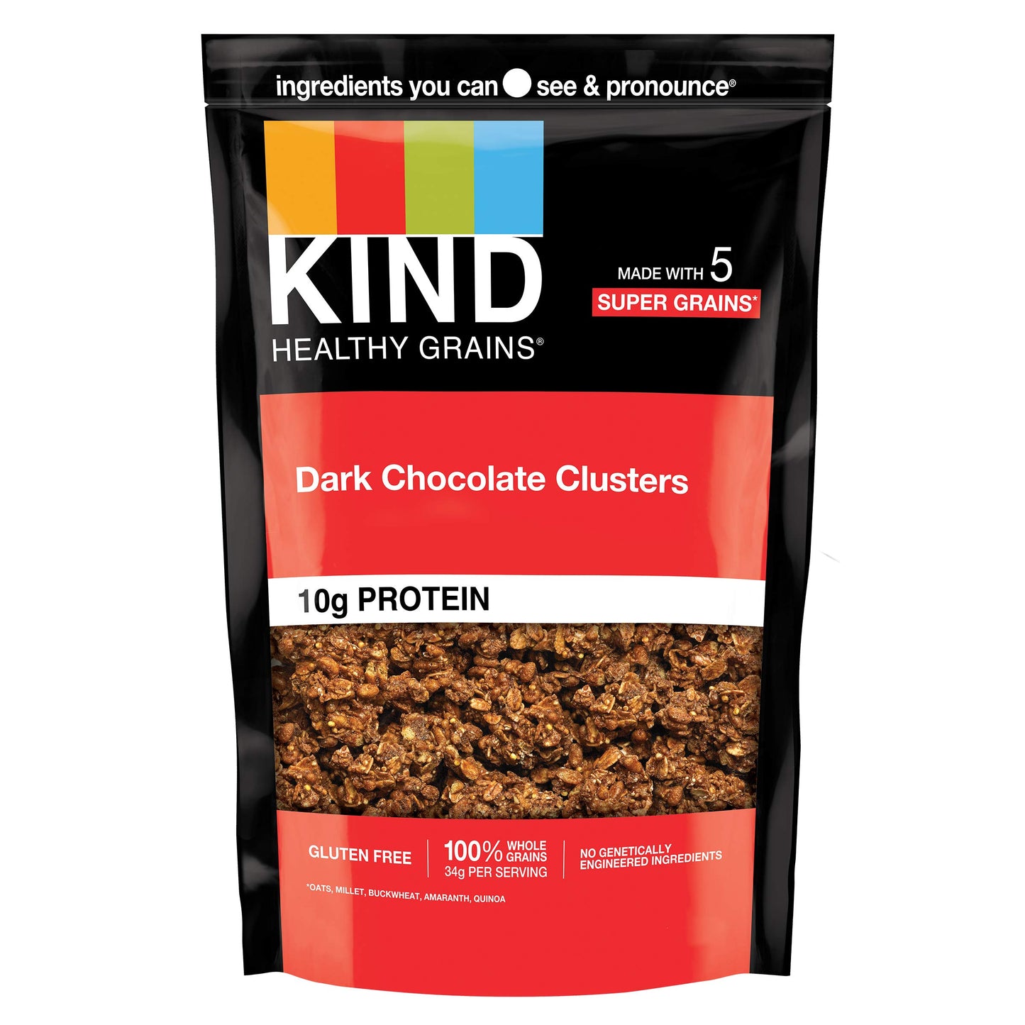 Kind Healthy Grains Clusters, Dark Chocolate Granola, 10G Protein, Gluten Free, Non Gmo, 11 Ounce (Pack Of 1)