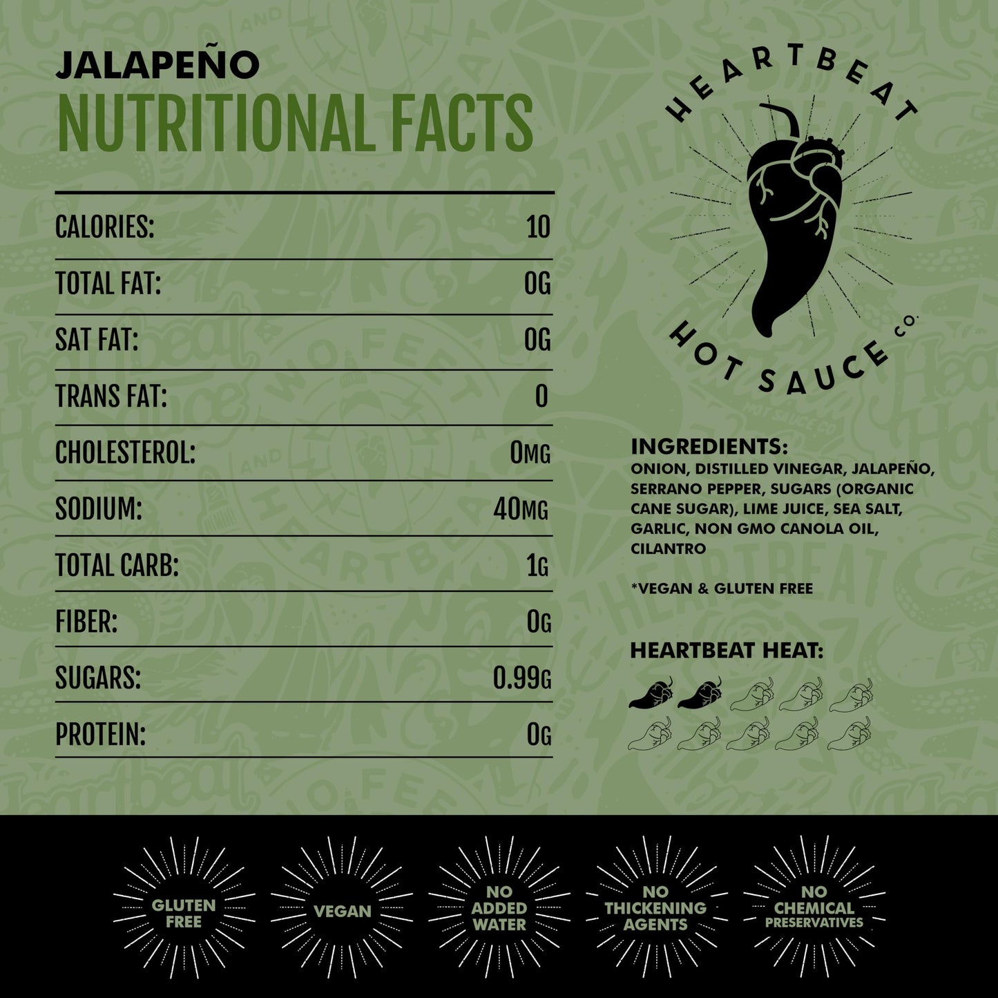 Heartbeat Hot Sauce Jalapeno - 5.99 Fl Oz Bottle - Pack of 1