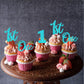 ZHUOWEISM Cupcake Toppers - 24 PCS Glitter Number 1 Decorations for 1st Birthday, Baby Shower, Anniversary, Blue, Paper