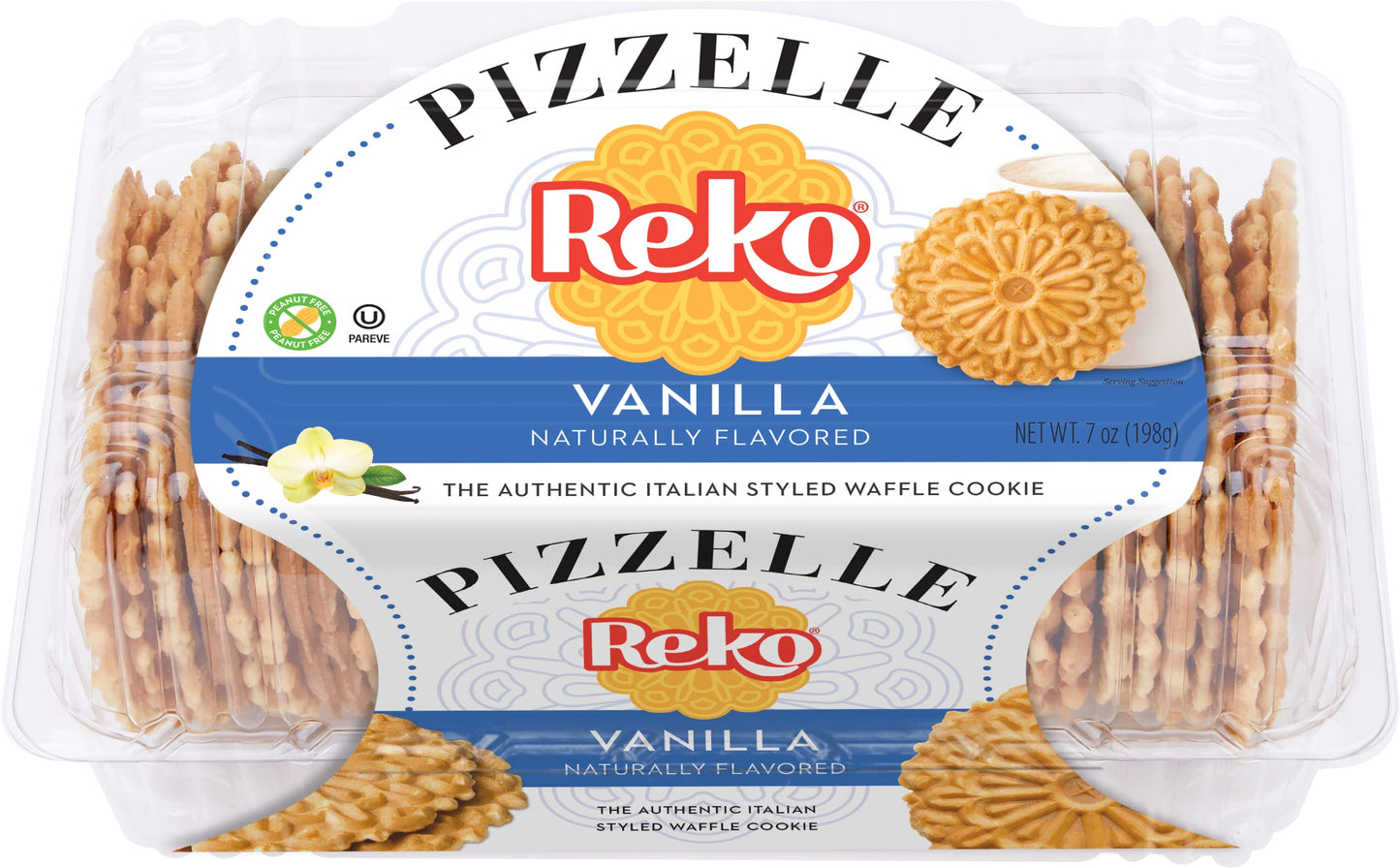 Reko Pizzelle Authentic Italian Style Waffle Cookie, Vanilla, 7 Ounce (Pack Of 1)