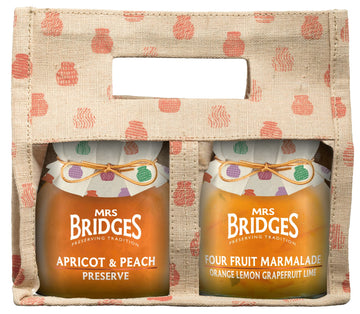 Mrs Bridges Twin Breakfast Juco Bag, Made in Scotland, 12oz Jar (Pack of 2)