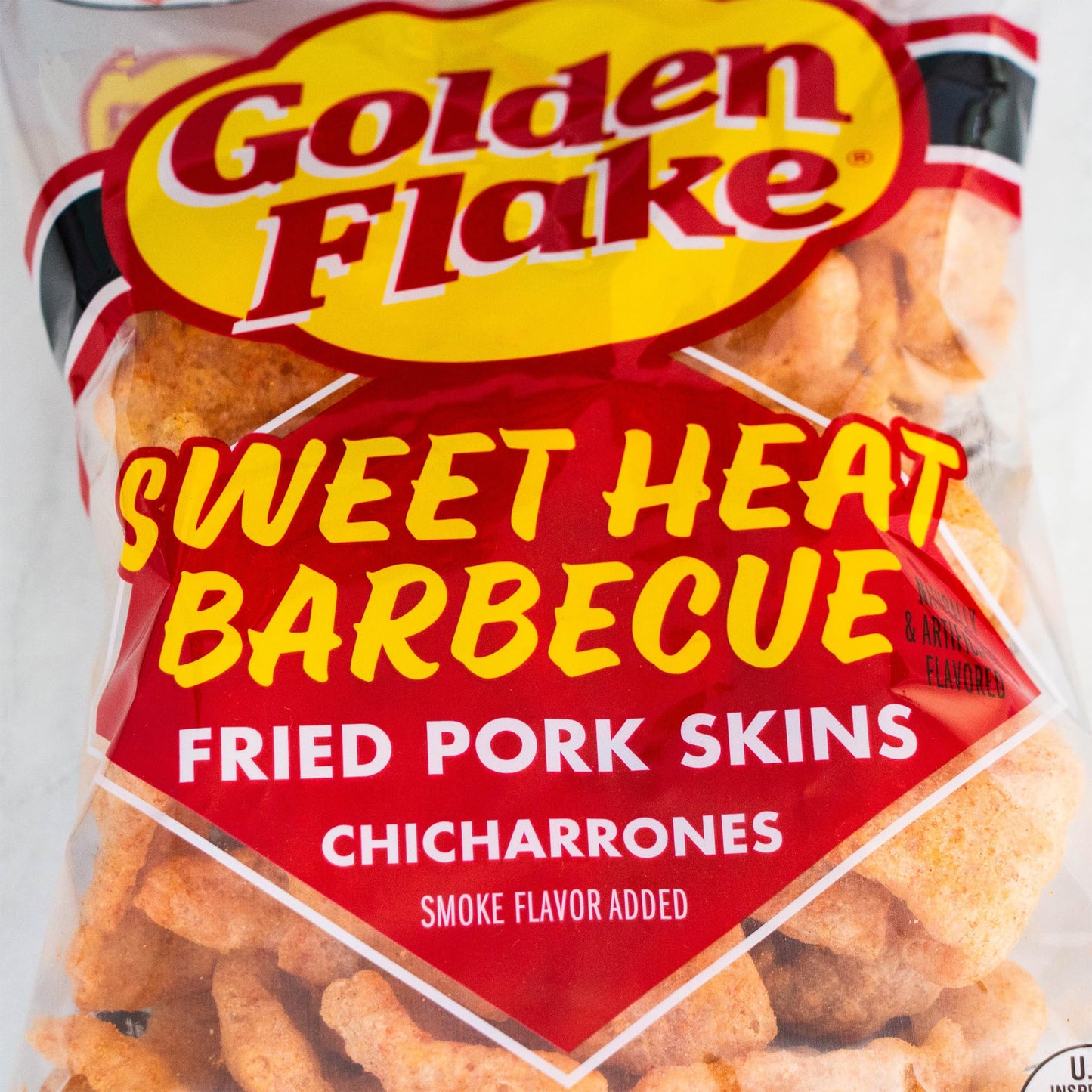 Golden Flake Utz Sweet Heat BBQ Pork Rinds - Chicharrones - Crispy Fried Pork Skins - 4, 4oz Bags