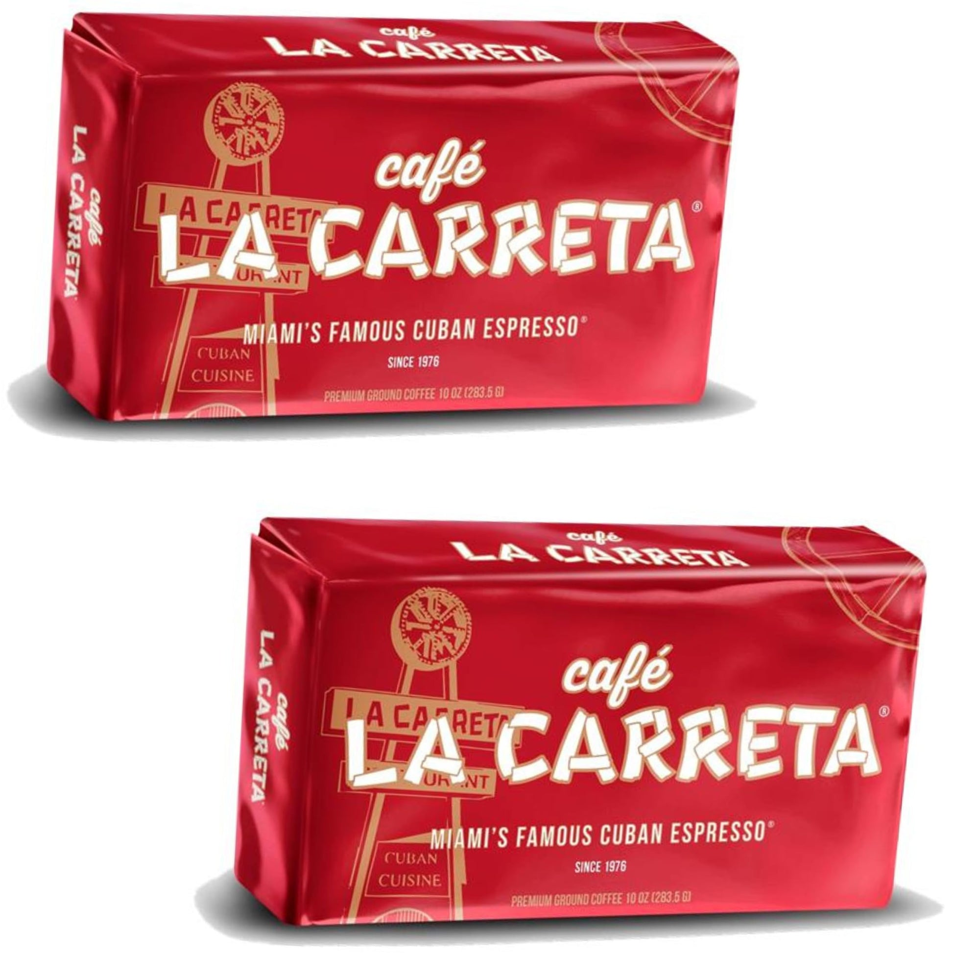 Cafe La Carreta Dark Roast Espresso Coffee 10 Oz Miami Cuban Style Espresso Ground Coffee