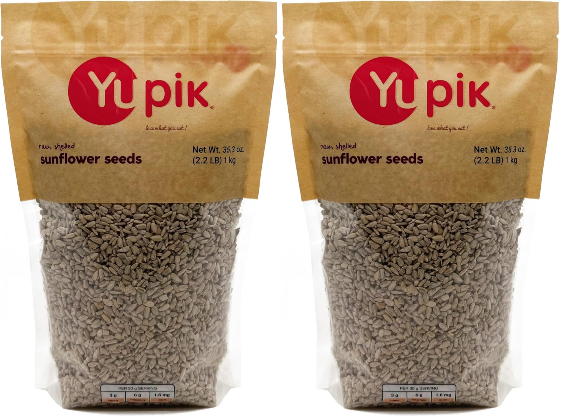 Yupik Seeds, Raw Shelled Sunflower Kernels, 2.2 lb (Pack of 2)