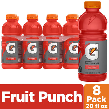 Gatorade Fruit Punch Thirst Quencher, 20 Fl Oz Bottles, 8 Pack