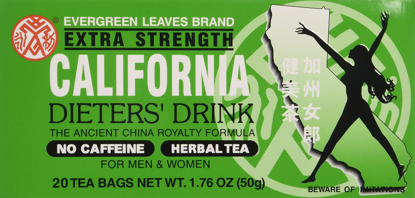 1 Box California Dieters' Drink Extra Strength Tea 1.76 Oz