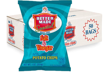 Better Made Special Potato Chips (Salt & Vinegar) - 50 Pack - 50 x 1 oz. Bags - Crunchy, Individual Snacks Made from Fresh Potat