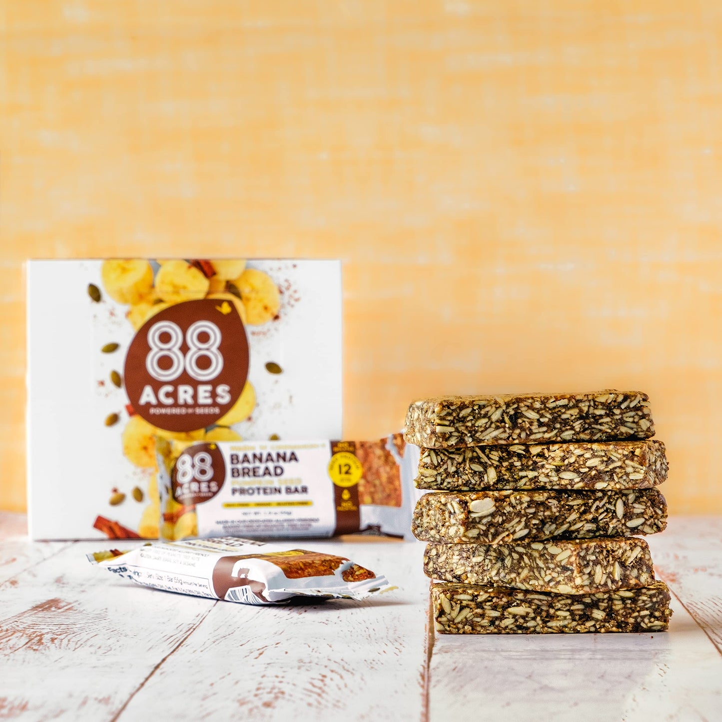 88 Acres Plant Based Seed Protein Bar | 9 Pack, Banana Bread | 12g of Plant Based Protein, Gluten Free, Nut Free, Non GMO, Schoo