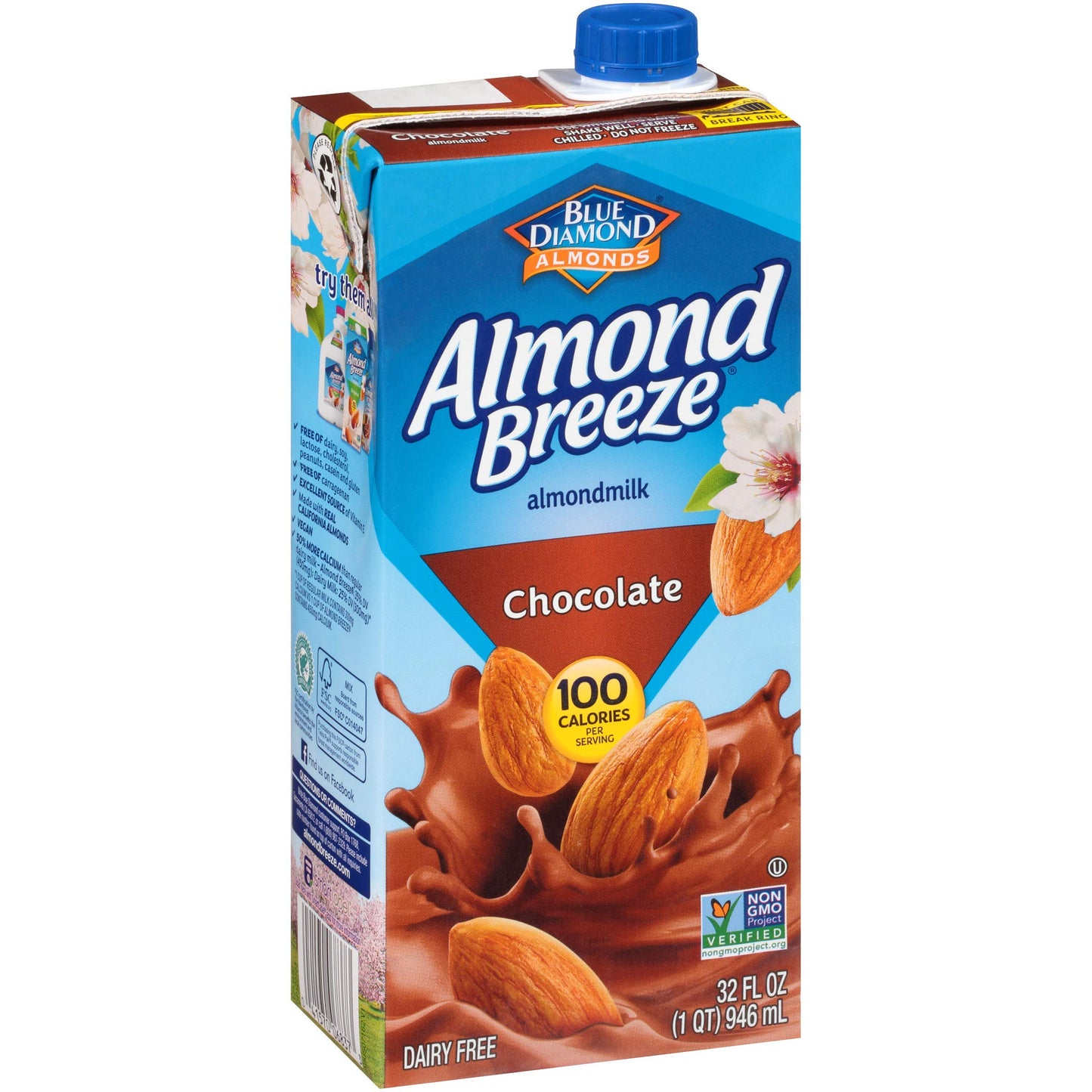 Almond Breeze Dairy Free Almondmilk, Chocolate, 32 Fl Oz (Pack Of 12)