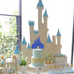 EONNCNT Castle Cake Topper - Royal Blue Glitter Cardboard Birthday Decoration Supplies