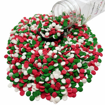 Se Si&Moos Christmas Confetti Sprinkles Red Green And White Sequins Sprinkles Red And Green Confetti Sprinkles Edible Christmas
