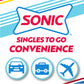 Sonic Singles to Go Powdered Drink Mix, Ocean Water, 6 Sticks per Box, 6 Boxes included (36 Sticks Total)