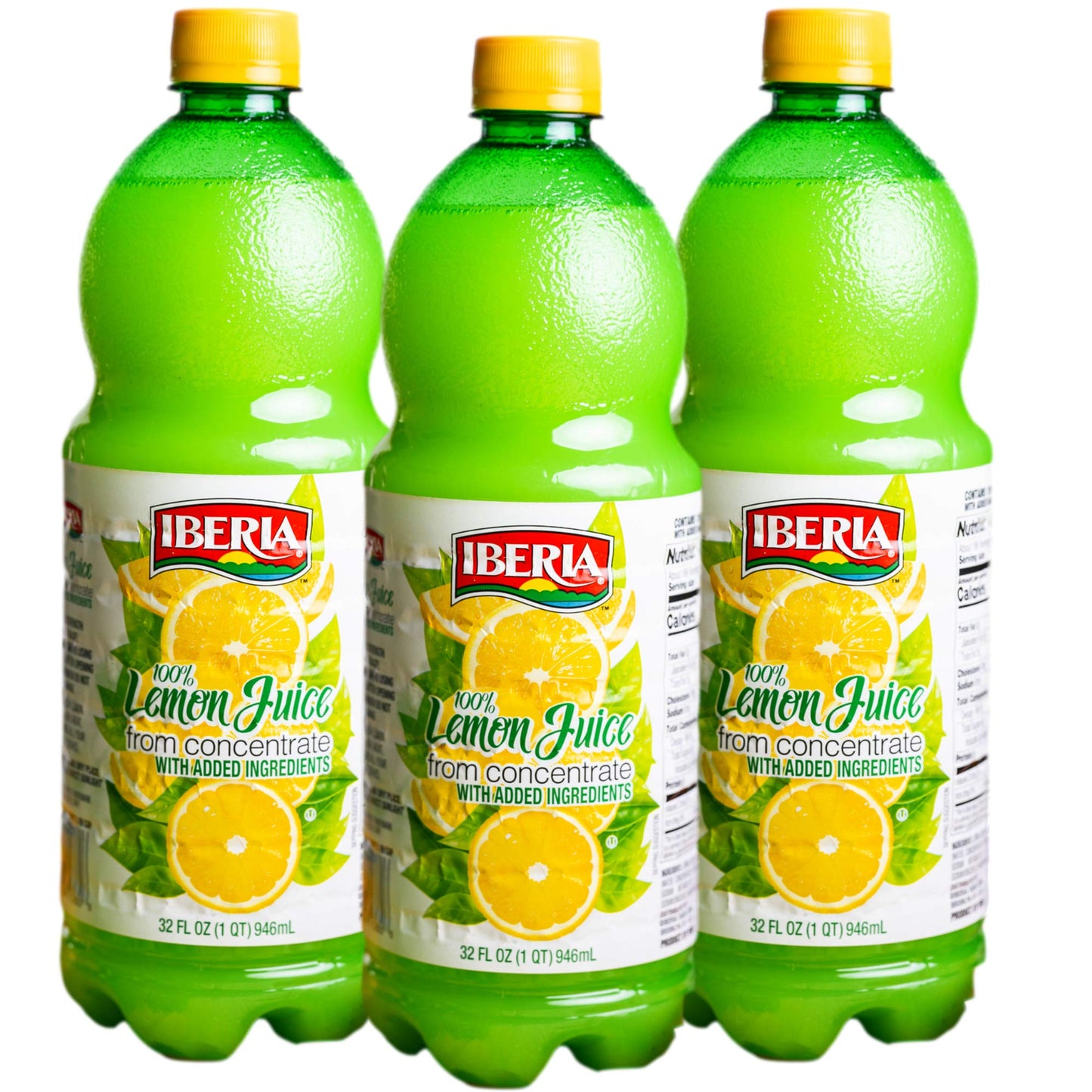 Iberia 100% Lemon Juice, 32 Fl Oz (Pack of 3), Fresh Lemon Flavor, Model 211361