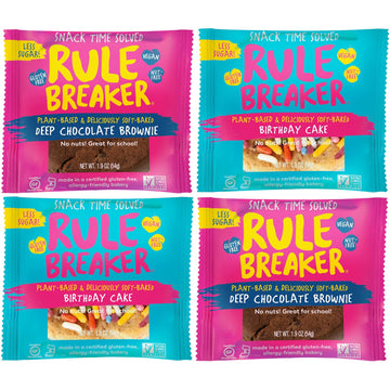 Rule Breaker Snacks Chocolate Brownie | Vegan, Gluten-Free, Dairy-Free, Nut-Free, Allergen-Free, Soy-Free | Great for School, Lu