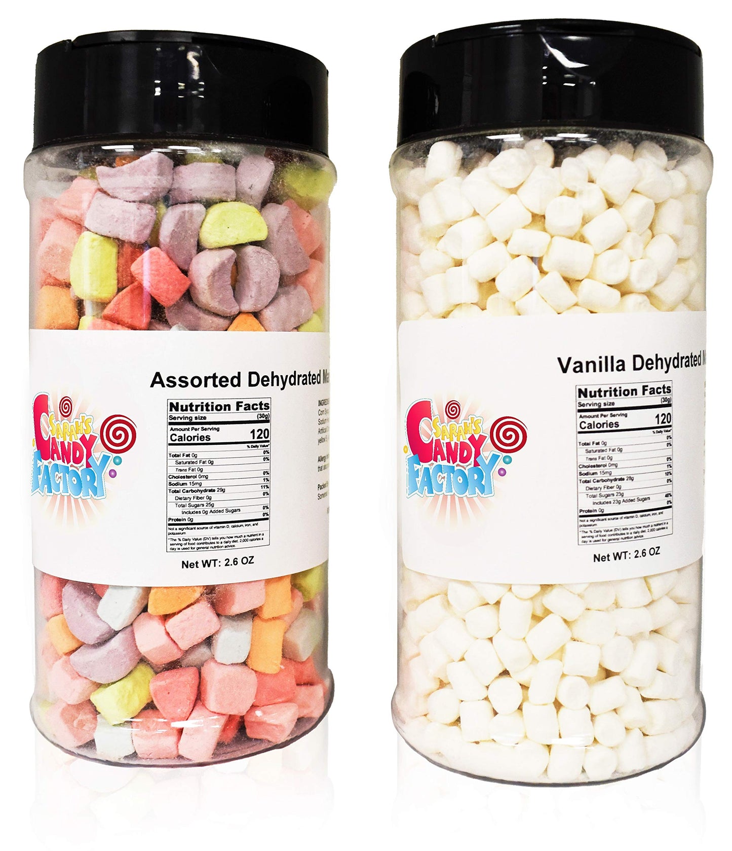 Sarah'S Candy Factory Variety Dehydrated Marshmallow Bits, Vanilla Marshmallows In Jar, Assorted Marshmallows In Jar (Vanilla-As