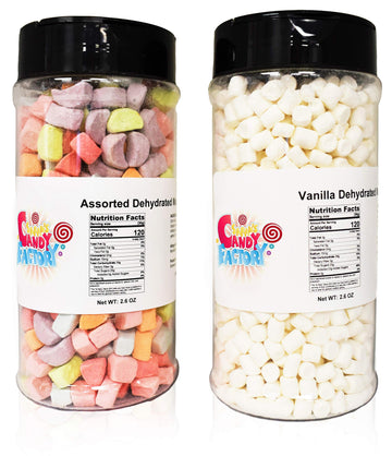 Sarah'S Candy Factory Variety Dehydrated Marshmallow Bits, Vanilla Marshmallows In Jar, Assorted Marshmallows In Jar (Vanilla-As