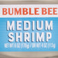 Bumble Bee Medium Canned Shrimp, 6 Oz Cans (Pack Of 12) - Shrimp In Water, Cooked, Peeled, Deveined - 22G Protein Per Serving -