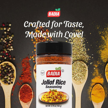 Badia Jollof Rice Seasoning  5.75 oz - African Blend of Tomato  Peppers  Onion & Spices  Bold Savory Flavor  Gluten Free