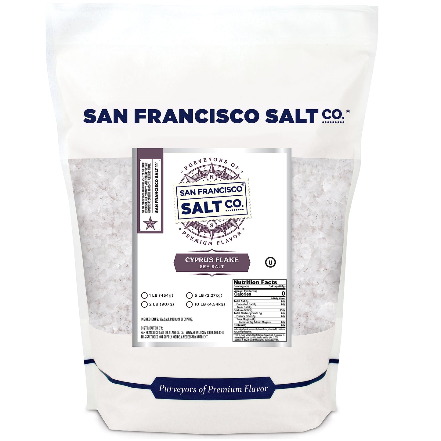Cyprus Flake Salt 2 lb. Bag - San Francisco Salt Company