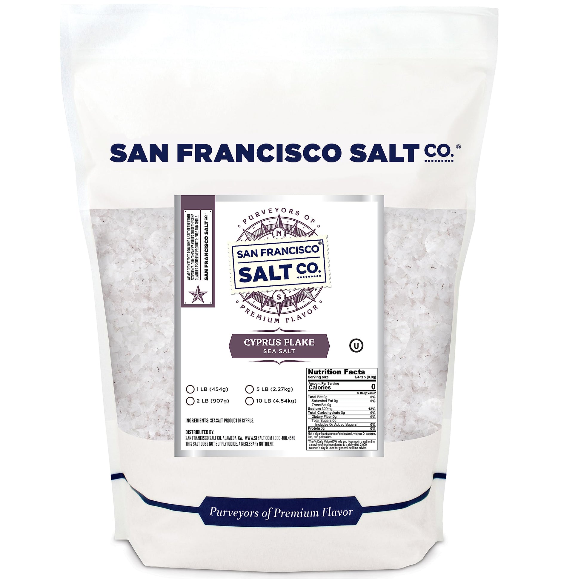 Cyprus Flake Salt 2 lb. Bag - San Francisco Salt Company