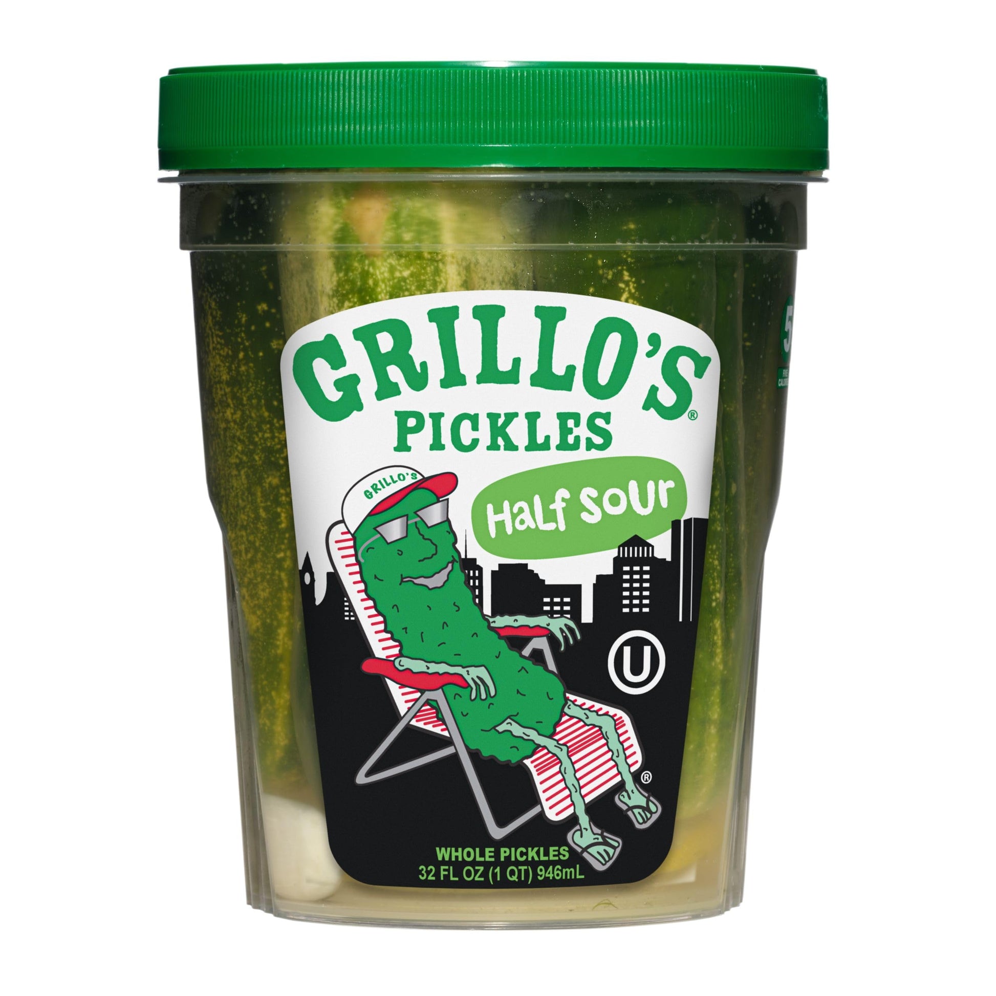 Grillos Pickles Half Sour Whole Pickles, 32 Fl oZ
