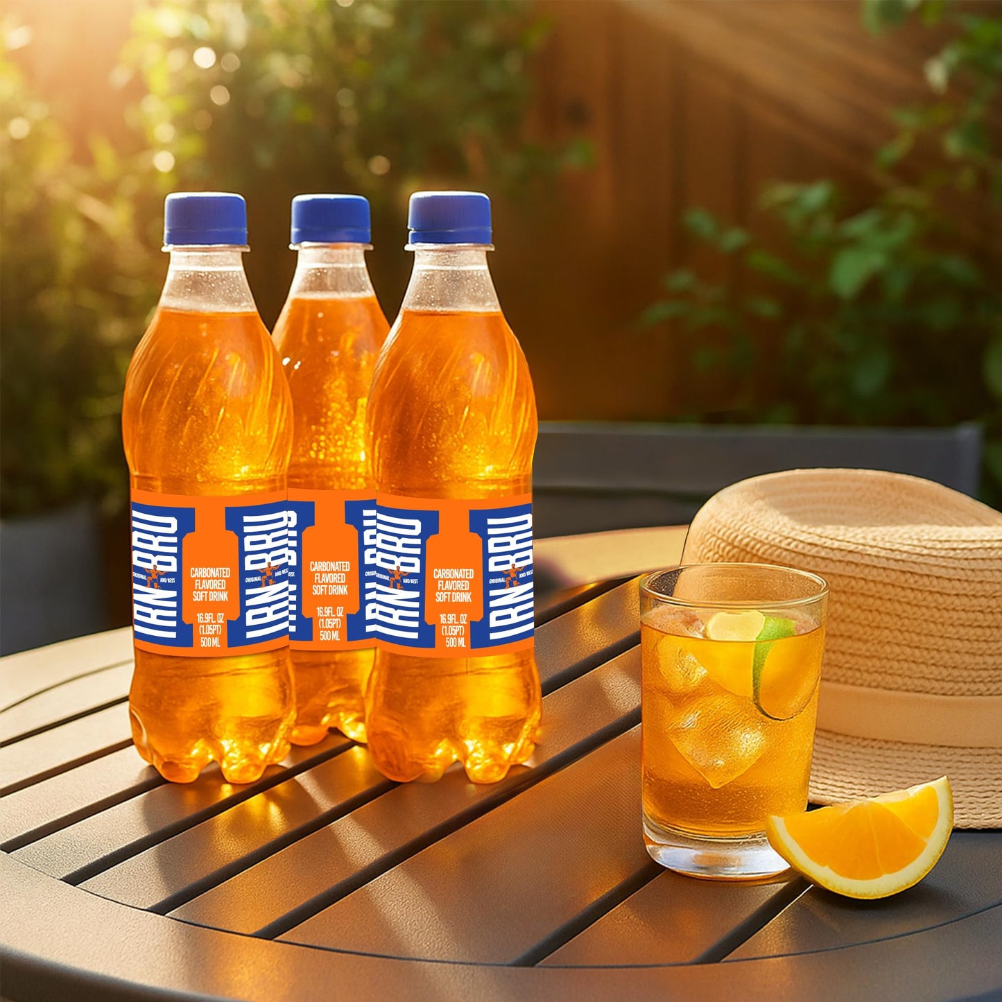 IRN-BRU Original Scottish Sparkling Soda, Citrus Flavored, 16.9 fl oz Bottles, Pack of 12, Rich Brown