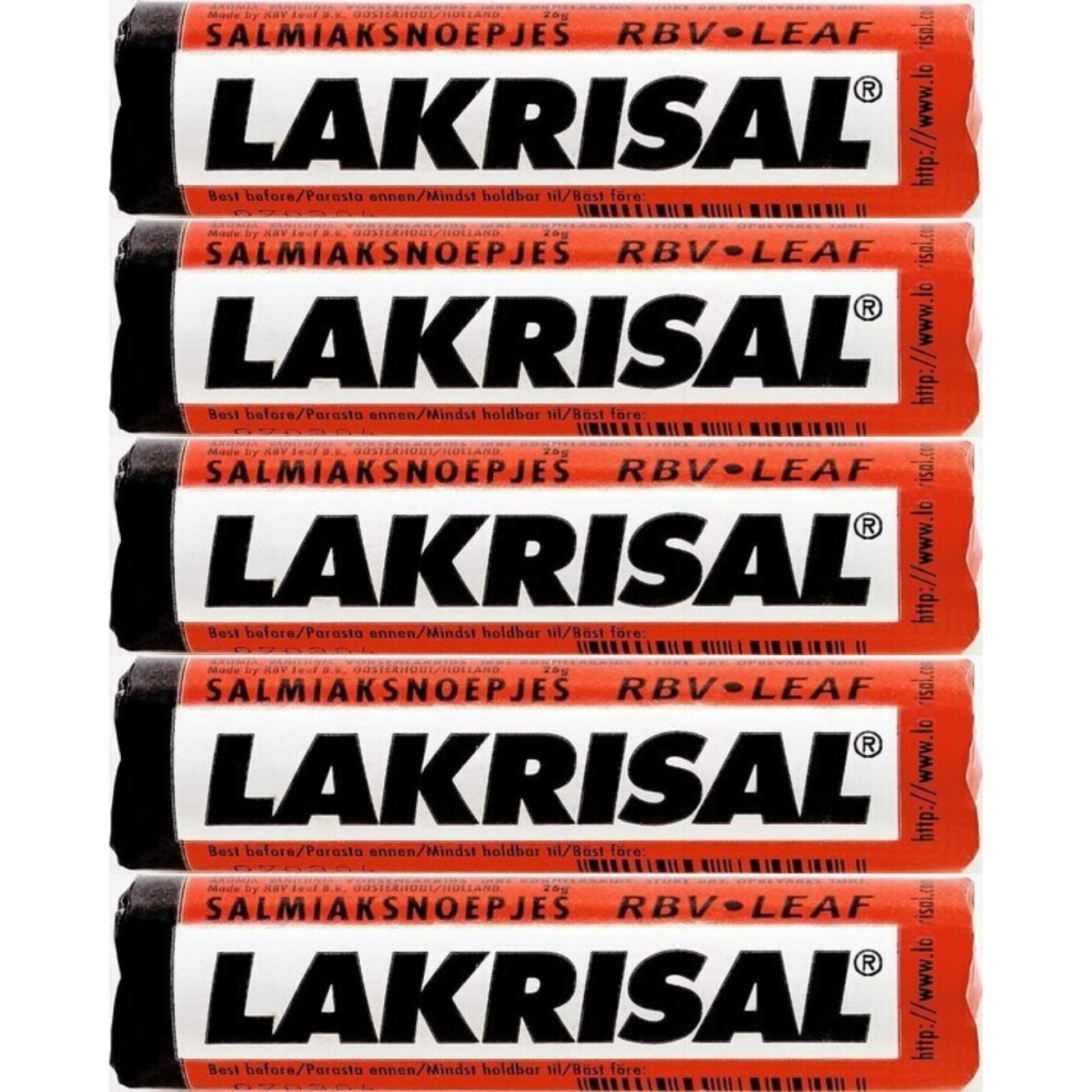 Lakrisal Licorice Candy Rolls - (5-Pack) - Salmiak Salty Liquorice Pastilles Roll