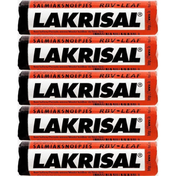 Lakrisal Licorice Candy Rolls - (5-Pack) - Salmiak Salty Liquorice Pastilles Roll