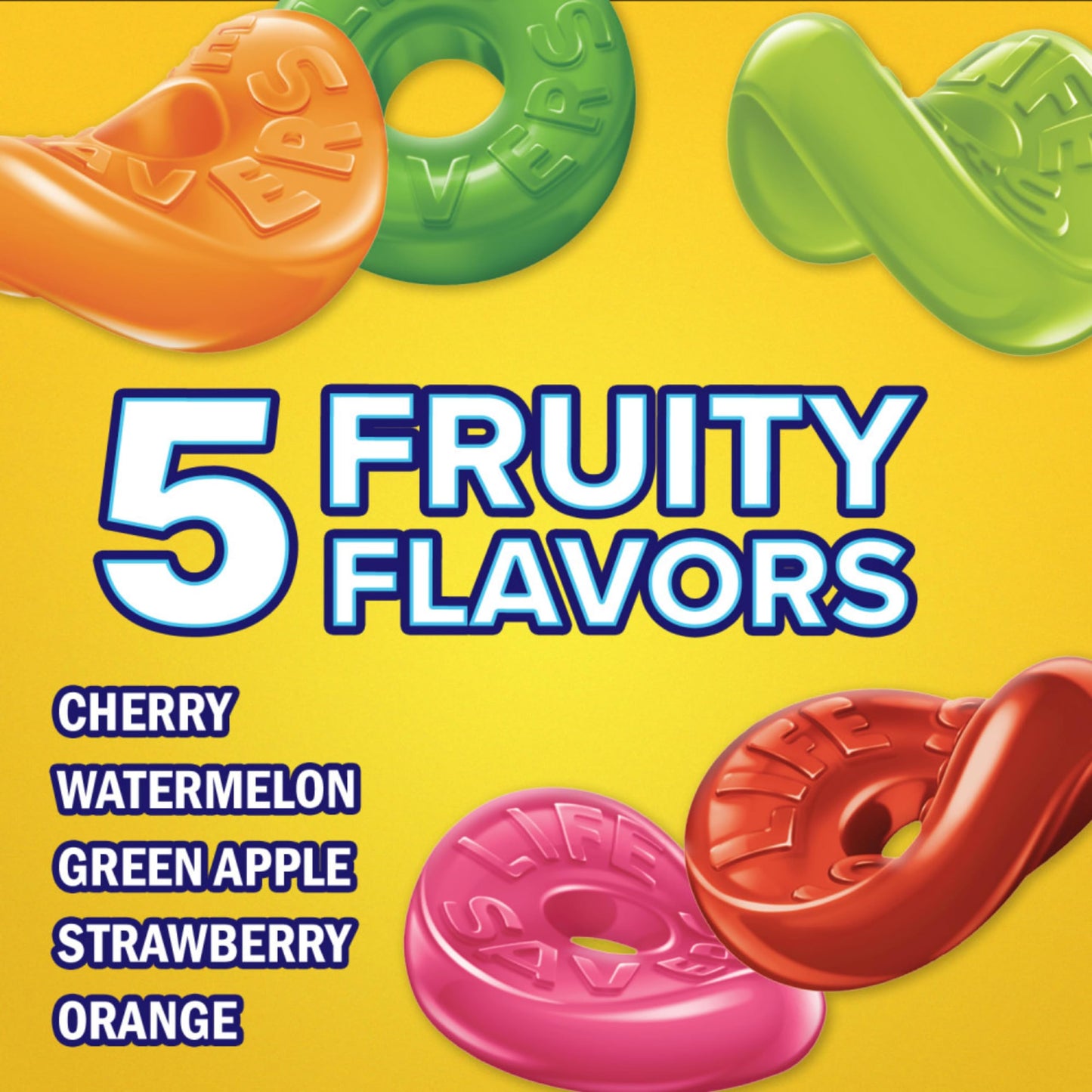 LIFE SAVERS 5 Flavors Gummy Candy, 3.22 oz Bag (Pack of 12)
