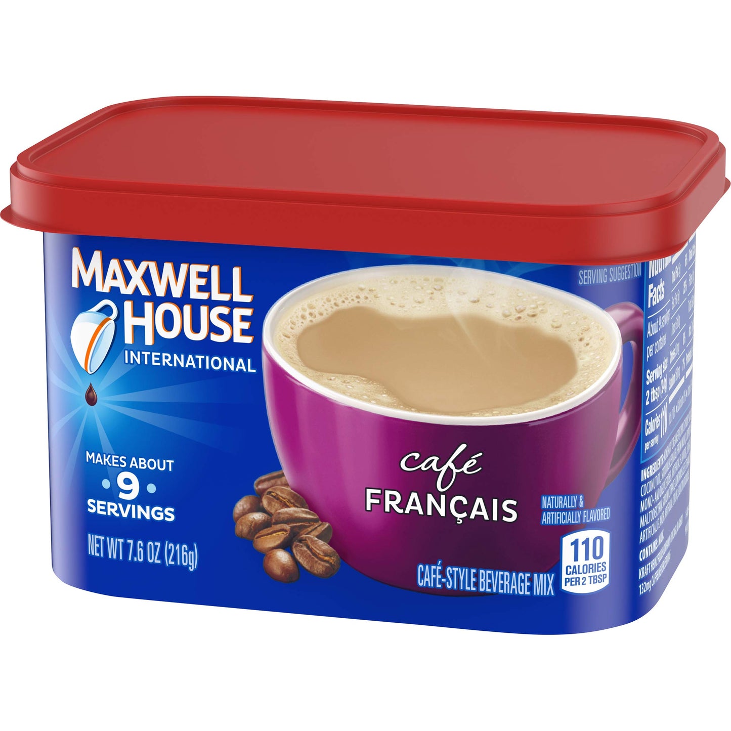 Maxwell House International Cafe Francais Style Instant Coffee, 7.6 Ounce (Pack Of 4)
