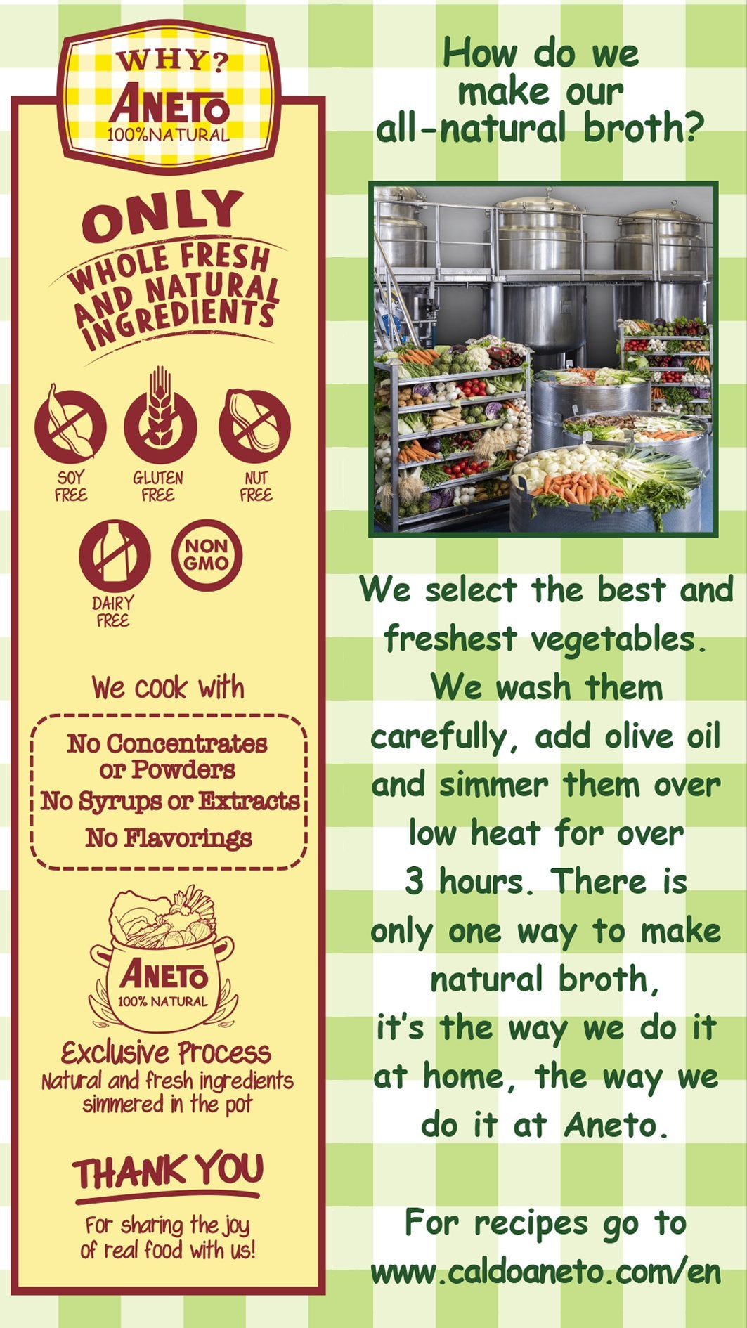 Aneto 100% Natural Vegetable Broth | 34 fluid ounce - 1 Pack | Made in Spain | Whole Ingredients | Gluten Free |