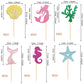 24 Pcs Glitter Mermaid Cupcake Toppers With Seahorse Shell Mermaid Tail Star Seaweed Baby Shower Cupcake Picks For Under The Sea