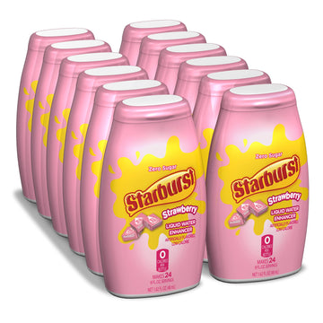 Starburst Liquid Water Enhancer, 1.62 Fl. Oz. Bottle (12 Pack) - Strawberry - Low Calorie, Zero Sugar Drink Enhancer, 1 Bottle M