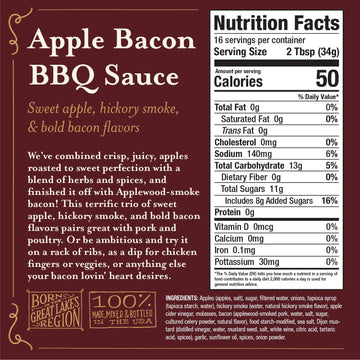 Brownwood Farms BBQ Sauce, Sweet & Tangy, 20 Ounce, Apple Bacon, Made in Small Batches, Great on Fries, Meatloaf, Burgers