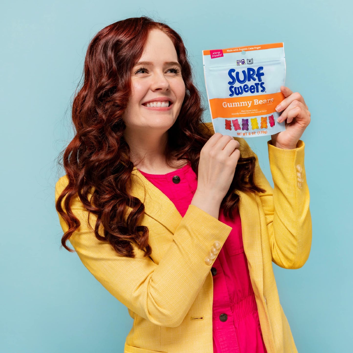 Surf Sweets Gummy Bears, Made with Organic Cane Sugar and Organic Fruit Juice, Nut & Gluten Free & No Artificial Colors, 2.75 oz