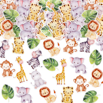 Cyodoos Edible 42Pcs Monkey Cupcake Toppers Wafer Paper Animal Zoo Theme Monkey Cupcake Picks Baby Shower Kids Birthday Party Ca