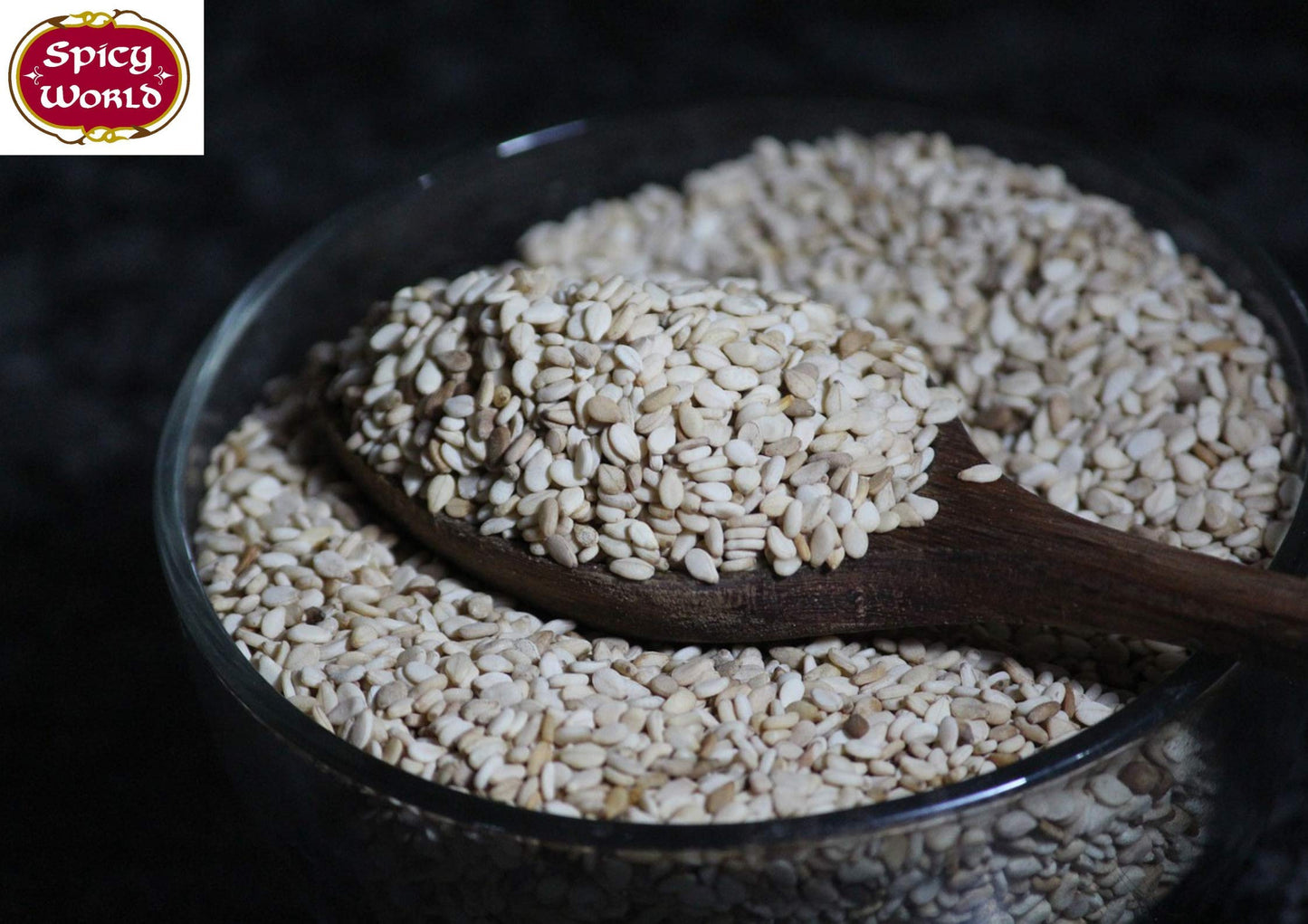 Spicy World White Sesame Seeds 5 Pound Bulk Bag - Hulled Till