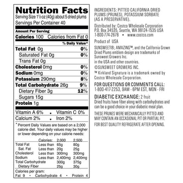 Signatures Dried Plums Pitted Prunes, 3.5 Pounds (2 Pack(3.5 Pounds))