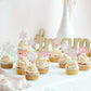 Gyufise 24Pcs Double Layer Snowflake One Cupcake Toppers Pink Glitter Winter First Birthday Decorations For Winter Onederland 1S