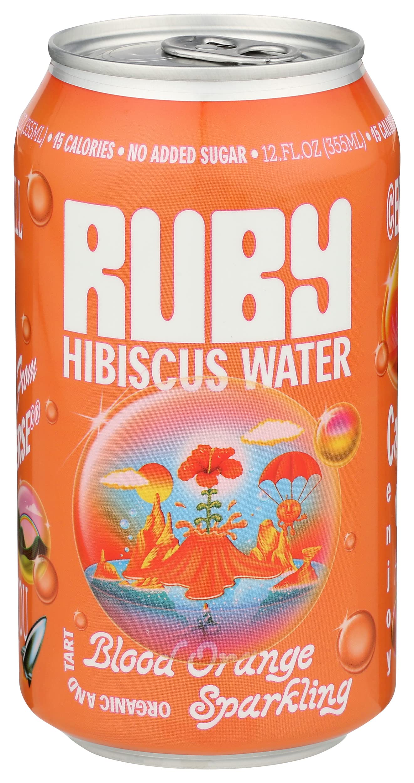 Ruby Wellness Organic Blood Orange Sparkling Hibiscus Water, 12 Fz