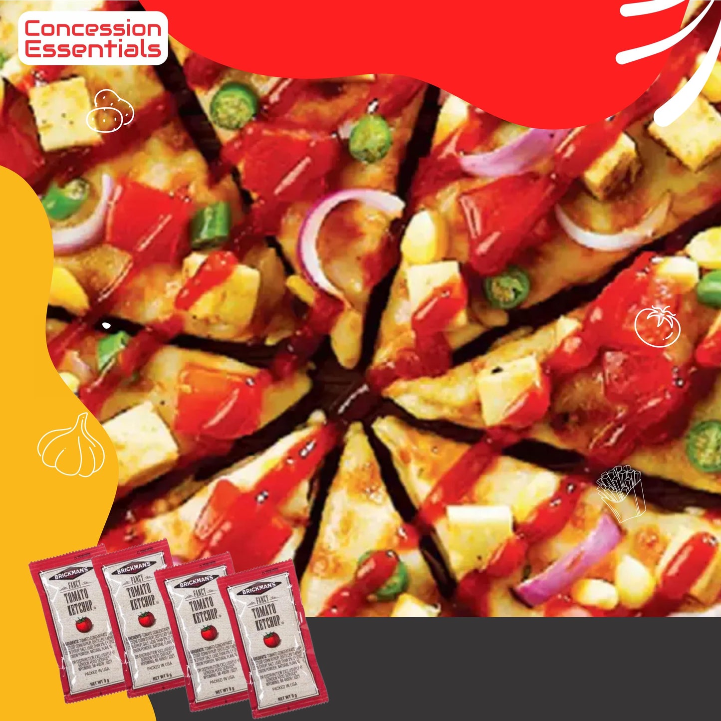 Brickmans Ketchup Packets  9 Grams  Pack of 100