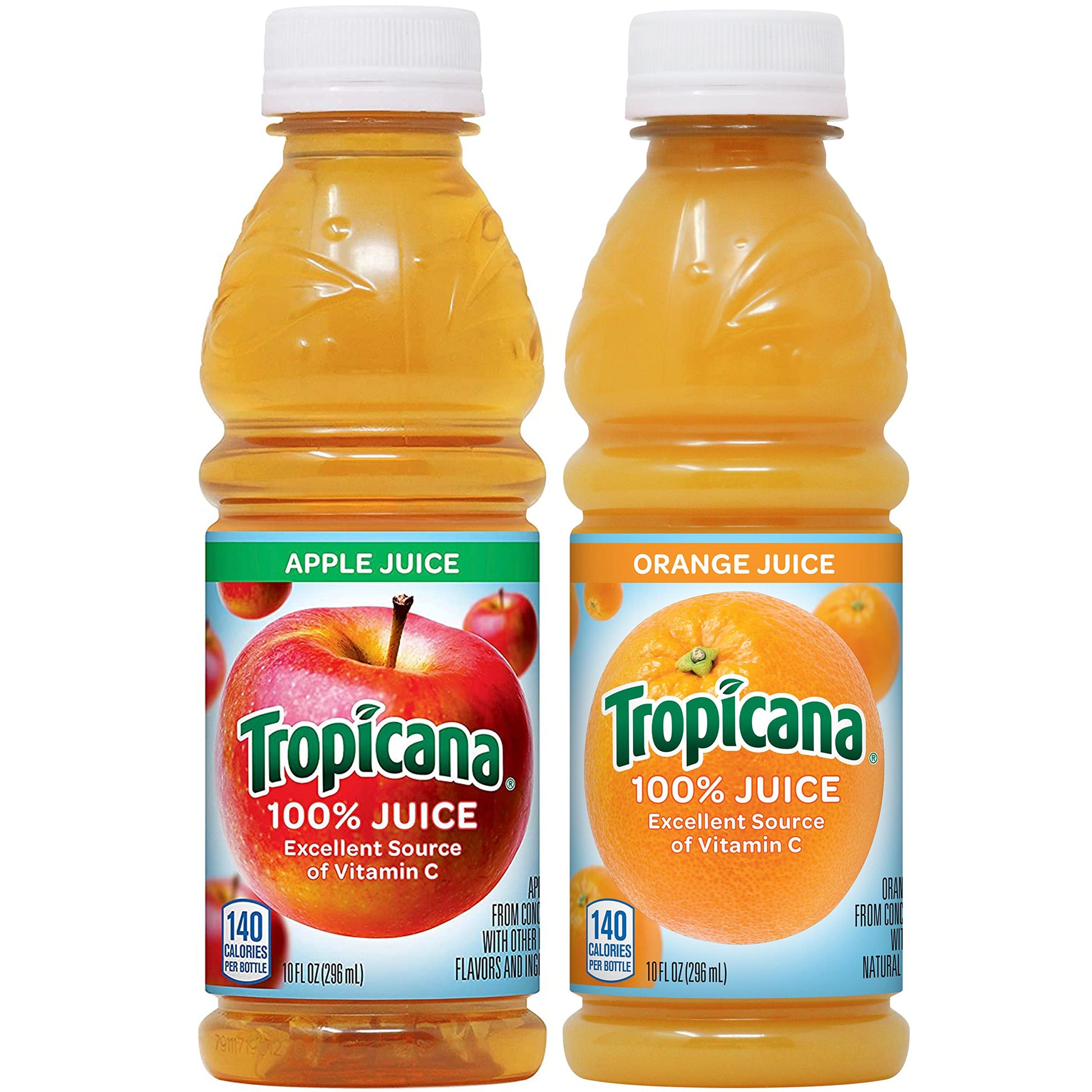 Tropicana 100% Orange & Apple Juice Variety Pack, Single Serve, 10 Fl Oz Bottles (Pack of 15) - Real Fruit Juice, Vitamin C Rich
