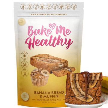 Bake Me Healthy - Gluten & Dairy Free Banana Bread & Muffins Baking Mix, Vegan, Non-GMO, 65% Lower Sugar, Allergy-Friendly, Plan
