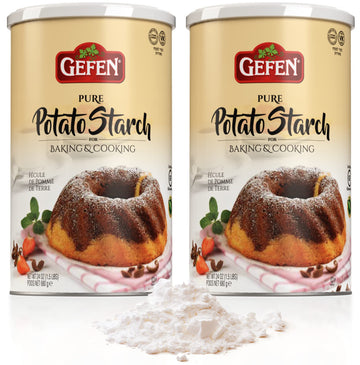 Gefen Pure Gluten Free Potato Starch, 24oz (2 Pack = 3Lbs) For Cooking & Baking | Resealable Container | Excellent Fried Chicken