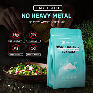 Birdee Baja Sea Salt - 35.2 oz., Unrefined Baja Mineral Sea Salt, Fine Grain High Mineral Sea Salt, 82 Minerals Fine Grain, Natu